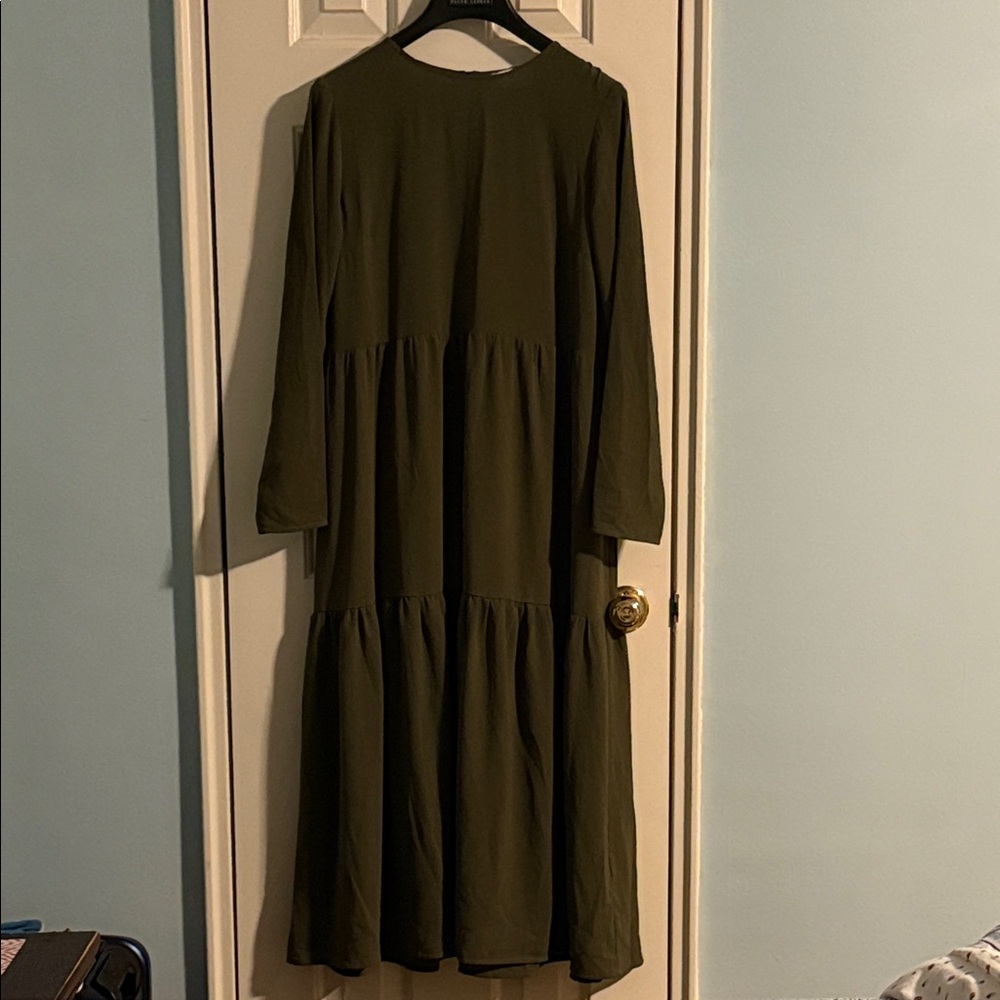 ASOS Dark Green Long Sleeve Dress
